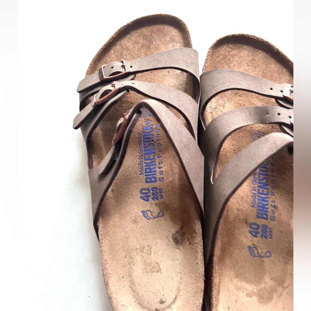 Birkenstock | Women's Florida Soft Footbed Sandals Size 40 Brown Straps Buckle - Picture 8 of 9